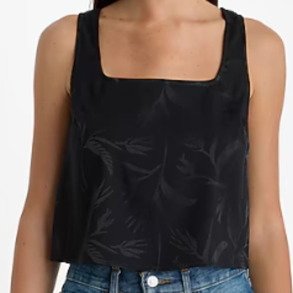 Express Floral Jacquard Square Neck Tank New With Tag Size M